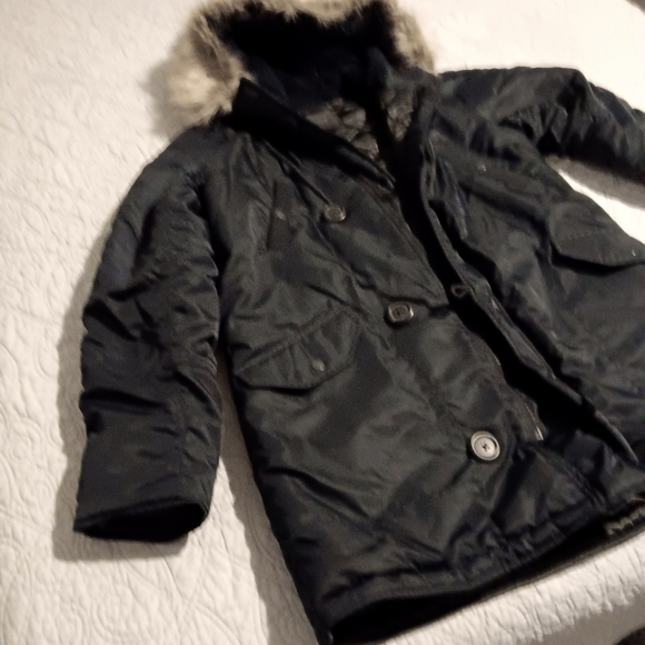 J. Crew Blue and Brown Parka Jacket with Faux Fur Hood - Picture 4 of 9